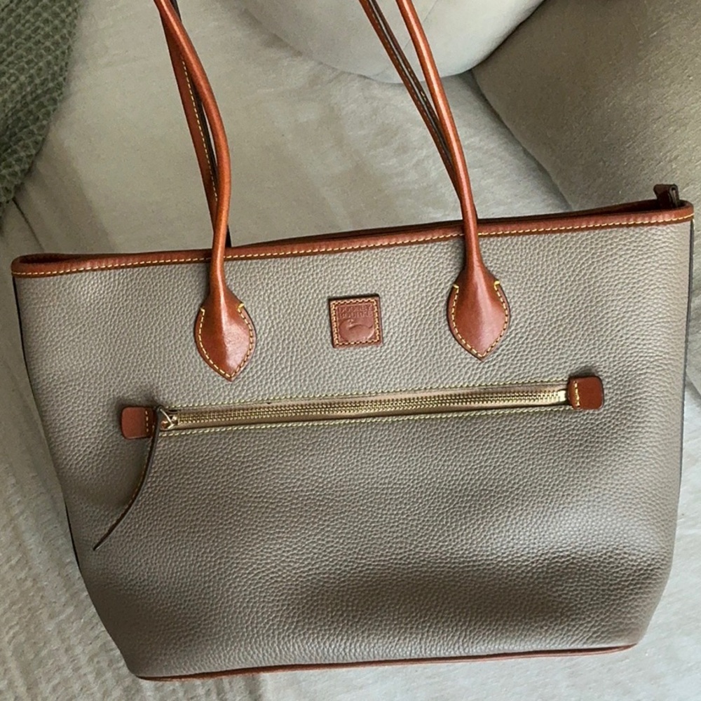 Dooney & Bourke taupe pebble grain tote